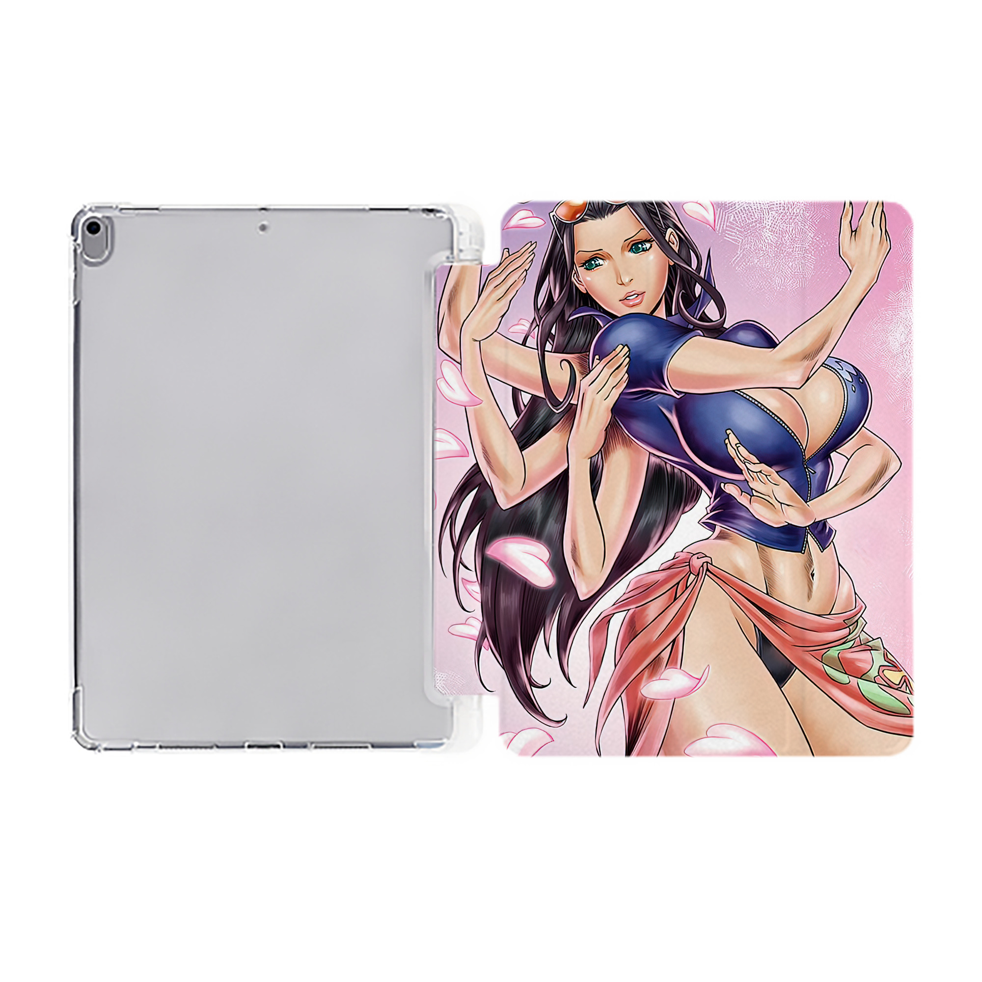 （画像用） ワンピース ONE PIECE IPad ケース ペン収納付き 三つ折りスタンド PUレザー×シリコン 対応機種9.5/10.5/10.9インチ